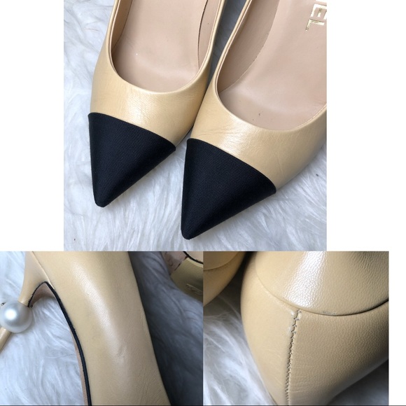 ❤️SOLD❤️CHANEL Goatskin Pearl Pumps 36C beige - Picture 8 of 8